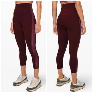 Lululemon Align Super High-Rise Crop Velvet leggings tights Garnet size 4